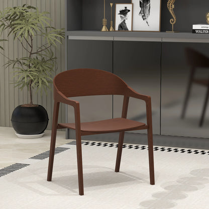 Rivo Dining Chairs in Sturdy Oak Wood with Open Back Design and Armrests - Elax Furniture