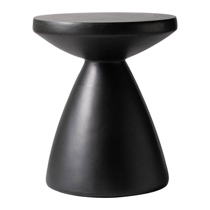 Dune Side Table Fiberstone Round Accent Table and Hourglass Pedestal Base - Elax Furniture