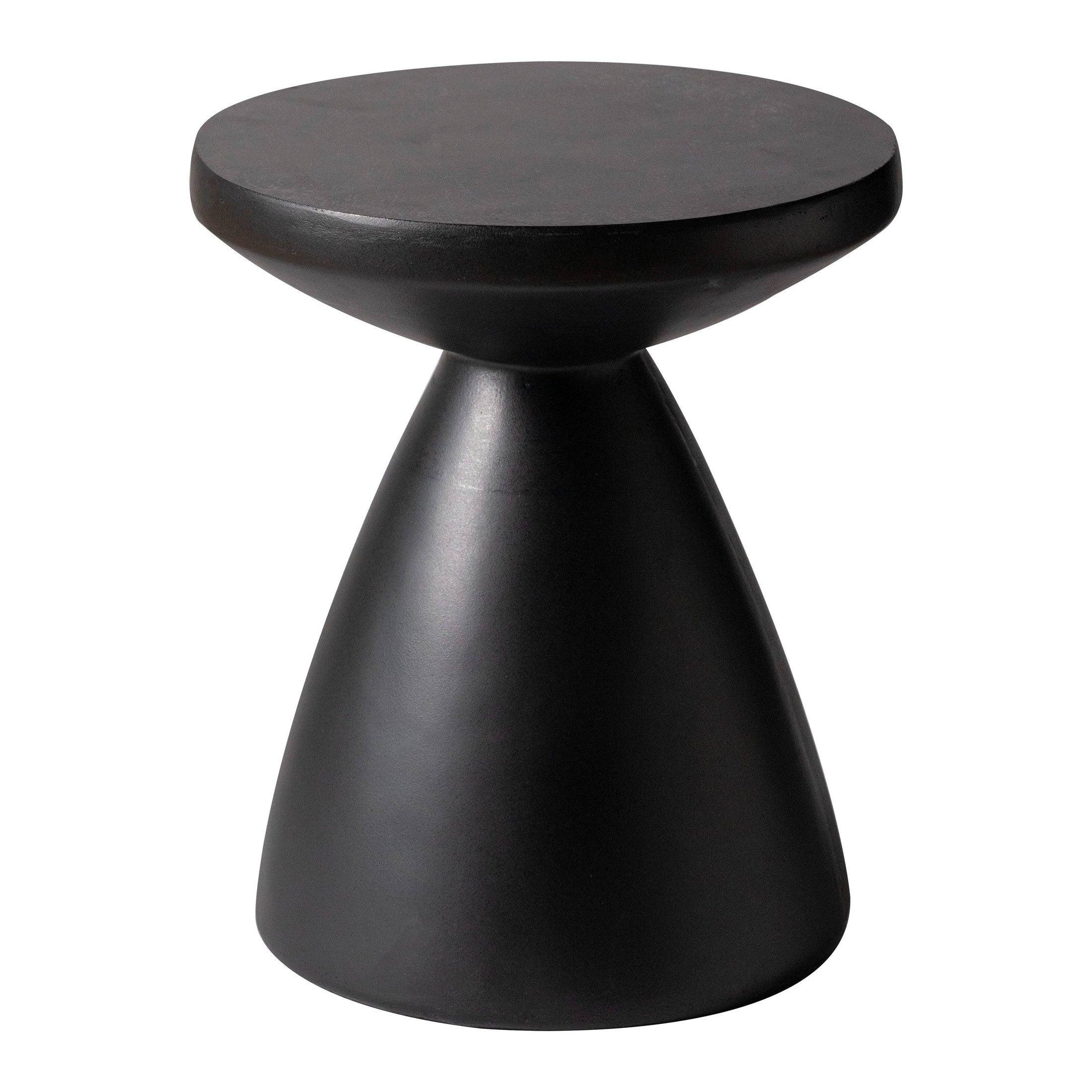 Dune Side Table Fiberstone Round Accent Table and Hourglass Pedestal Base - Elax Furniture
