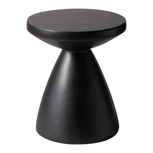 Dune Side Table Fiberstone Round Accent Table and Hourglass Pedestal Base - Elax Furniture