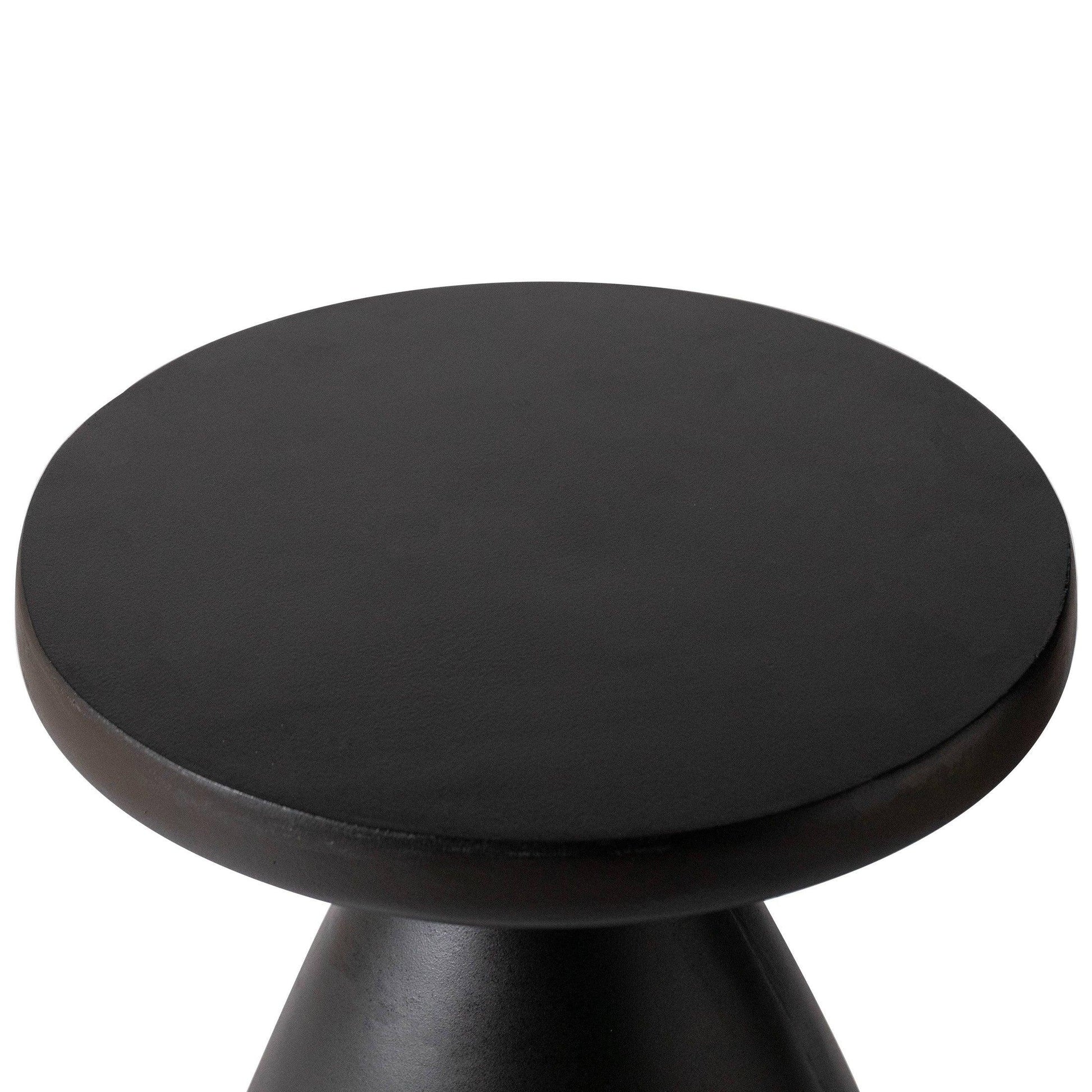 Dune Side Table Fiberstone Round Accent Table and Hourglass Pedestal Base - Elax Furniture