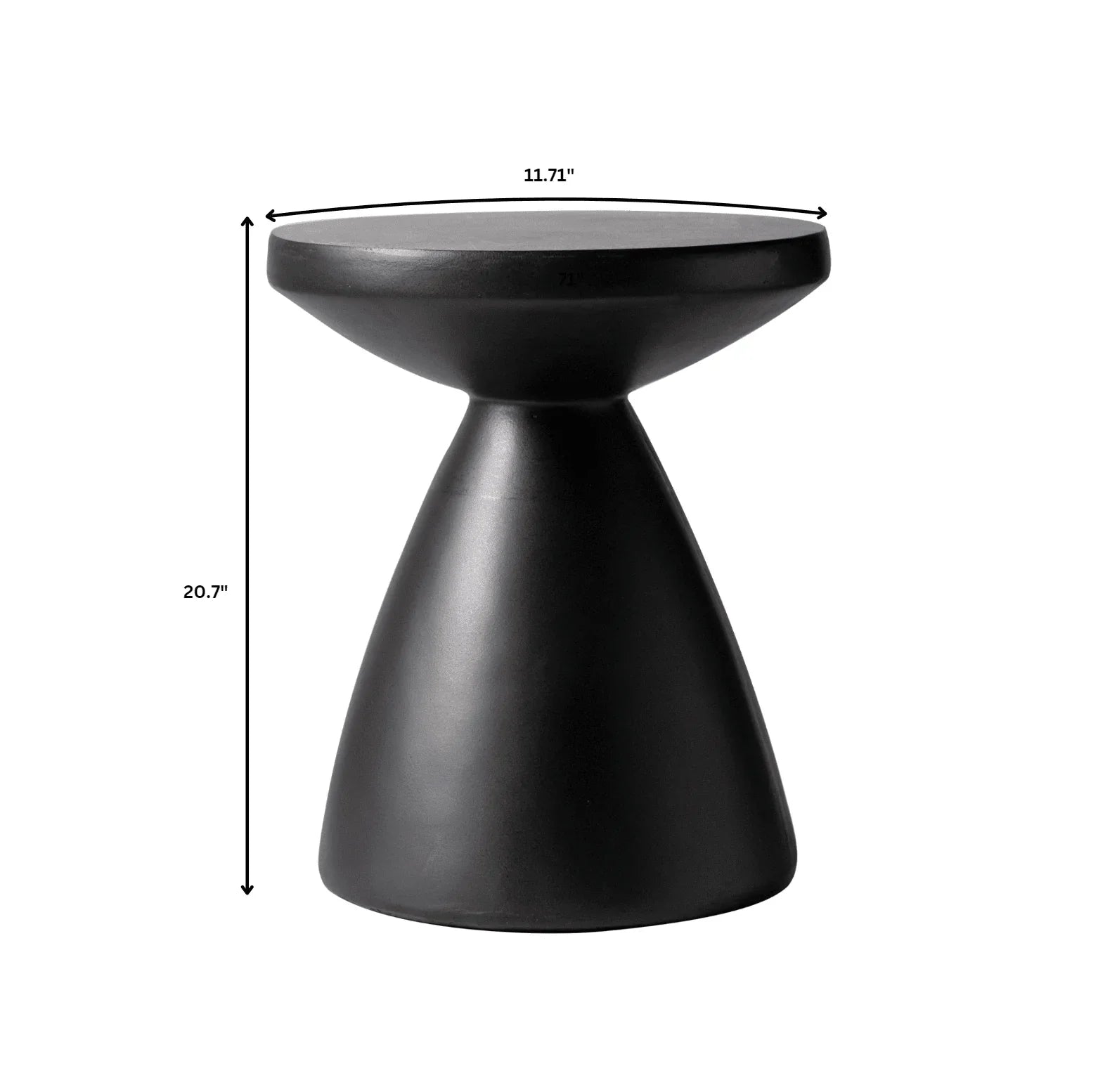 Dune Side Table Fiberstone Round Accent Table and Hourglass Pedestal Base - Elax Furniture