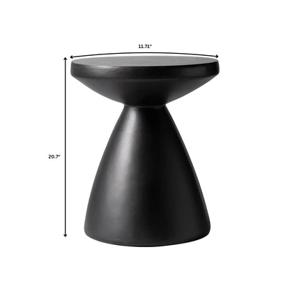 Dune Side Table Fiberstone Round Accent Table and Hourglass Pedestal Base - Elax Furniture