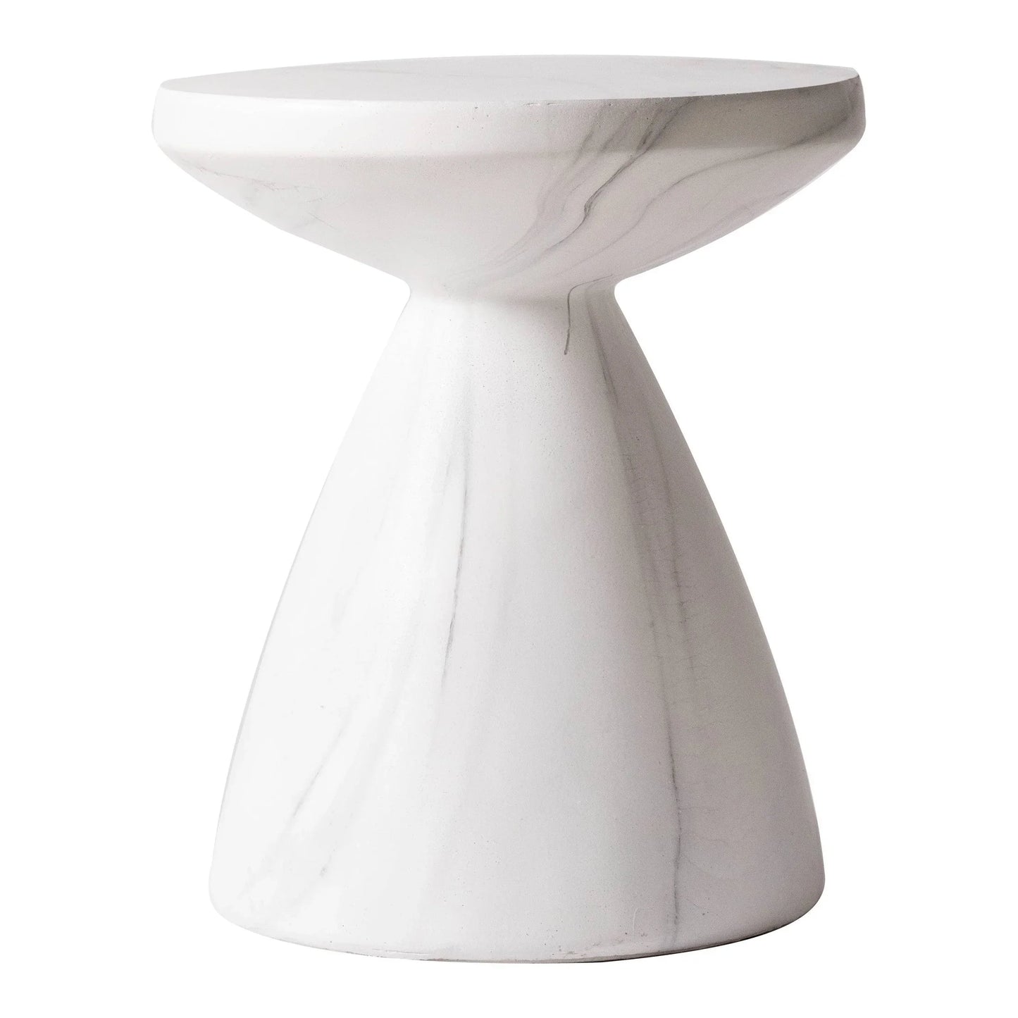 Dune Side Table Fiberstone Round Accent Table and Hourglass Pedestal Base - Elax Furniture
