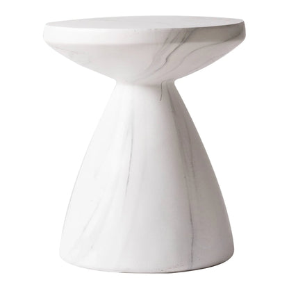 Dune Side Table Fiberstone Round Accent Table and Hourglass Pedestal Base - Elax Furniture