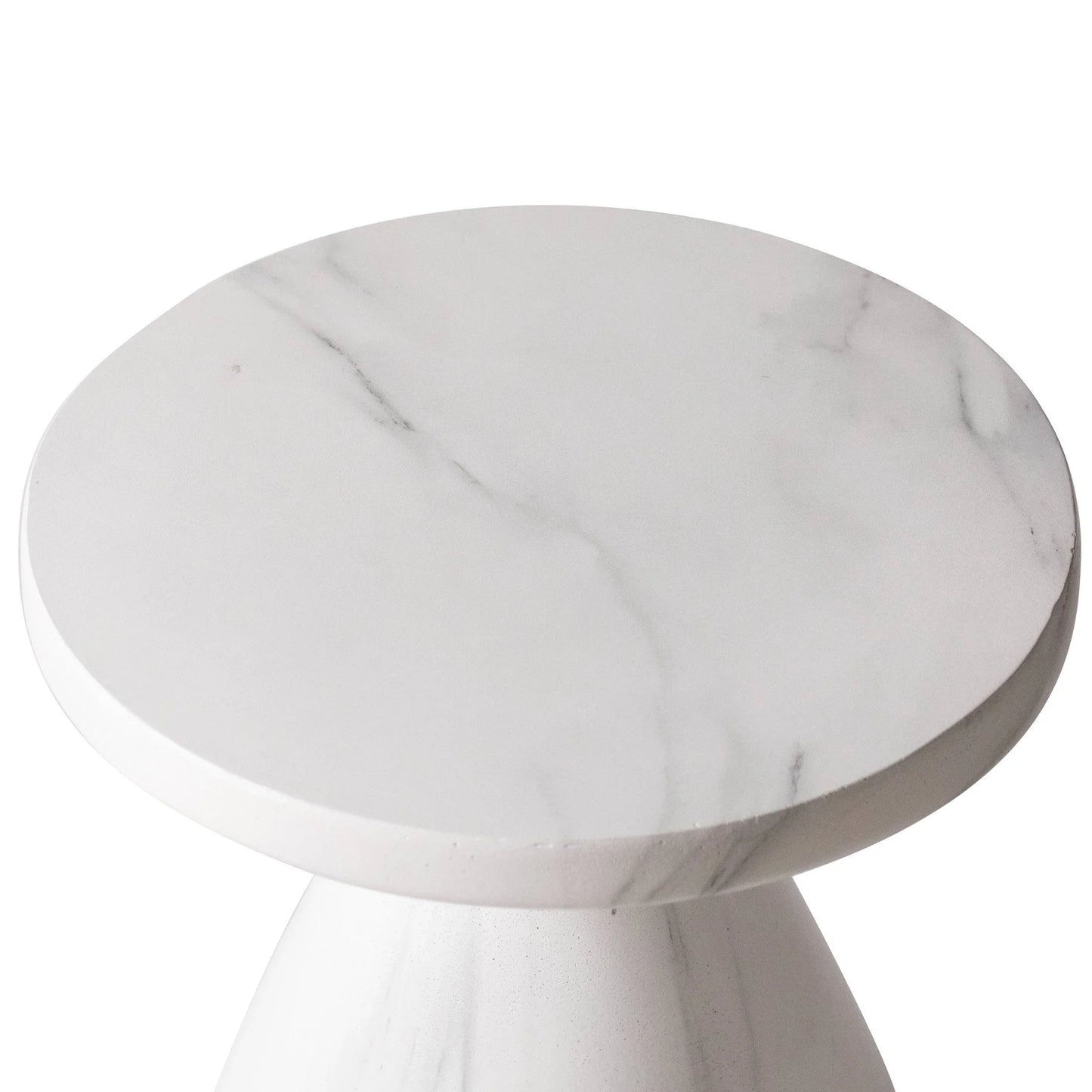 Dune Side Table Fiberstone Round Accent Table and Hourglass Pedestal Base - Elax Furniture