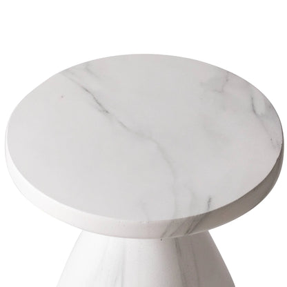 Dune Side Table Fiberstone Round Accent Table and Hourglass Pedestal Base - Elax Furniture