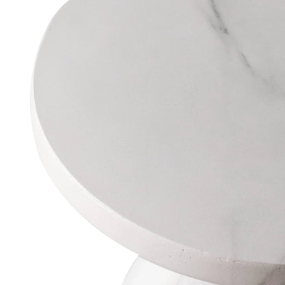 Dune Side Table Fiberstone Round Accent Table and Hourglass Pedestal Base - Elax Furniture