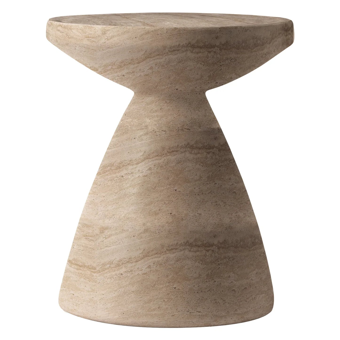 Dune Side Table Fiberstone Round Accent Table and Hourglass Pedestal Base - Elax Furniture