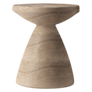 Dune Side Table Fiberstone Round Accent Table and Hourglass Pedestal Base - Elax Furniture