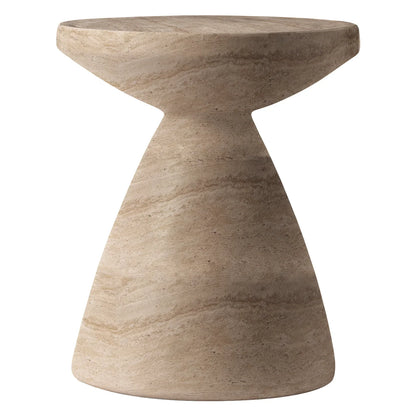 Dune Side Table Fiberstone Round Accent Table and Hourglass Pedestal Base - Elax Furniture
