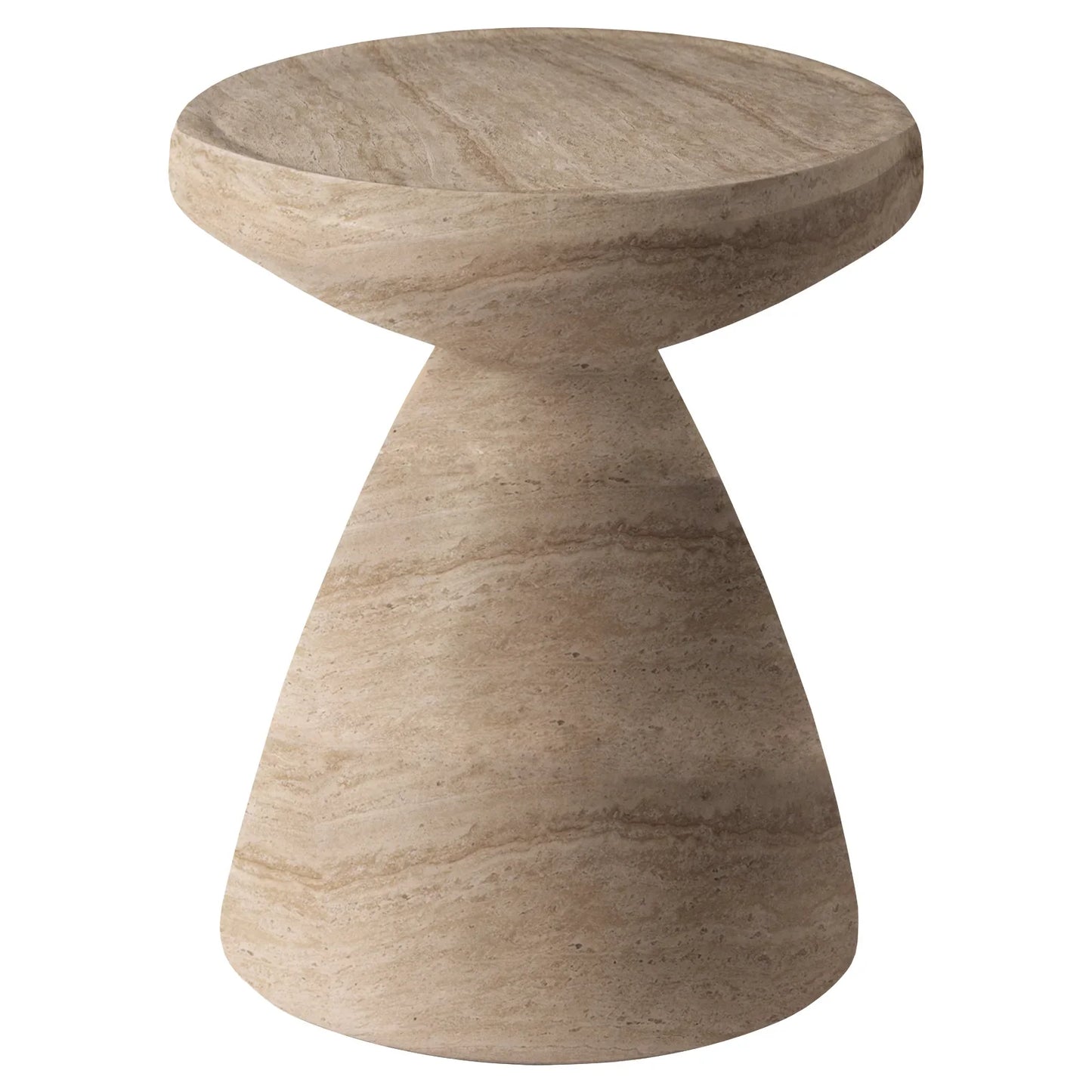 Dune Side Table Fiberstone Round Accent Table and Hourglass Pedestal Base - Elax Furniture