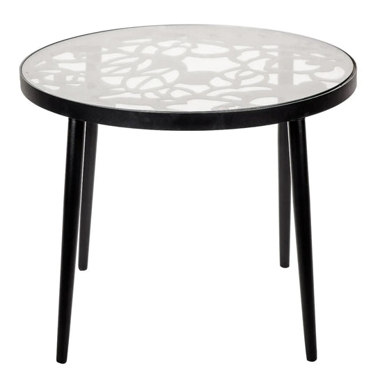 Devon Tree Design Glass Top Aluminum Base Outdoor End Table - Elax Furniture