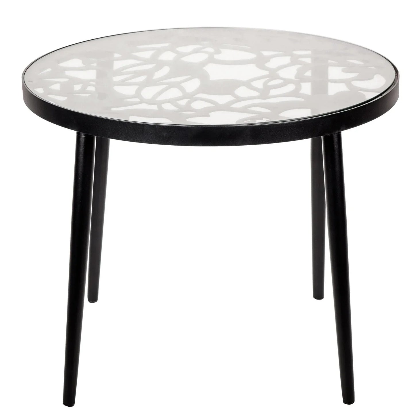 Devon Tree Design Glass Top Aluminum Base Outdoor End Table - Elax Furniture