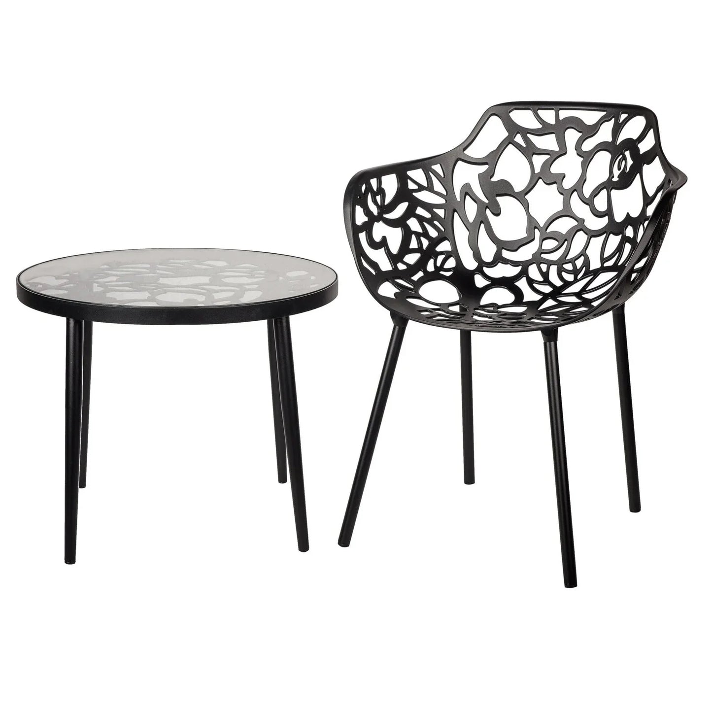 Devon Tree Design Glass Top Aluminum Base Outdoor End Table - Elax Furniture