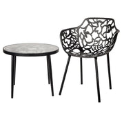 Devon Tree Design Glass Top Aluminum Base Outdoor End Table - Elax Furniture