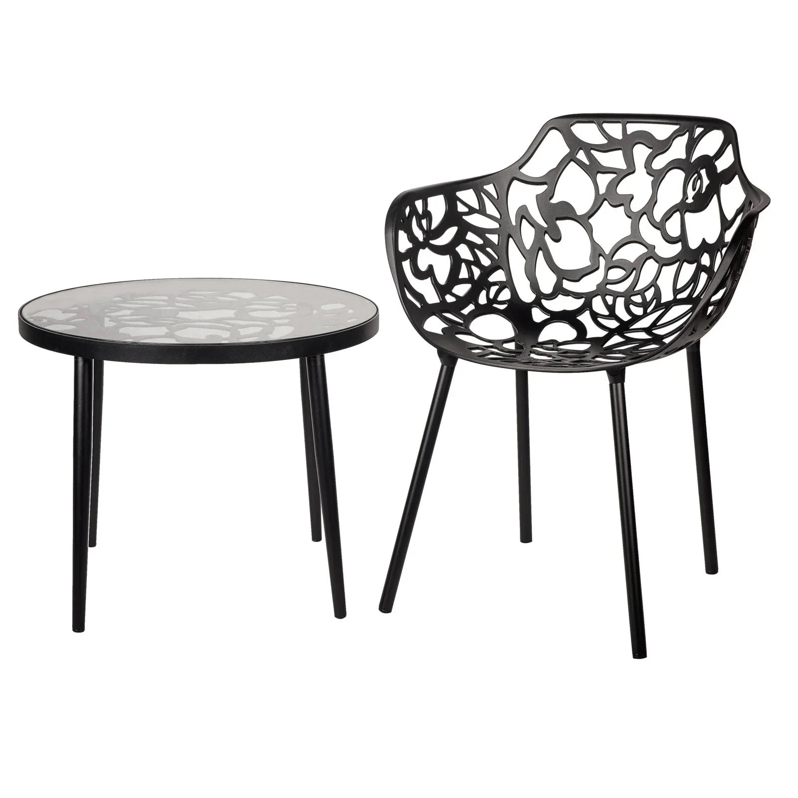 Devon Tree Design Glass Top Aluminum Base Outdoor End Table - Elax Furniture