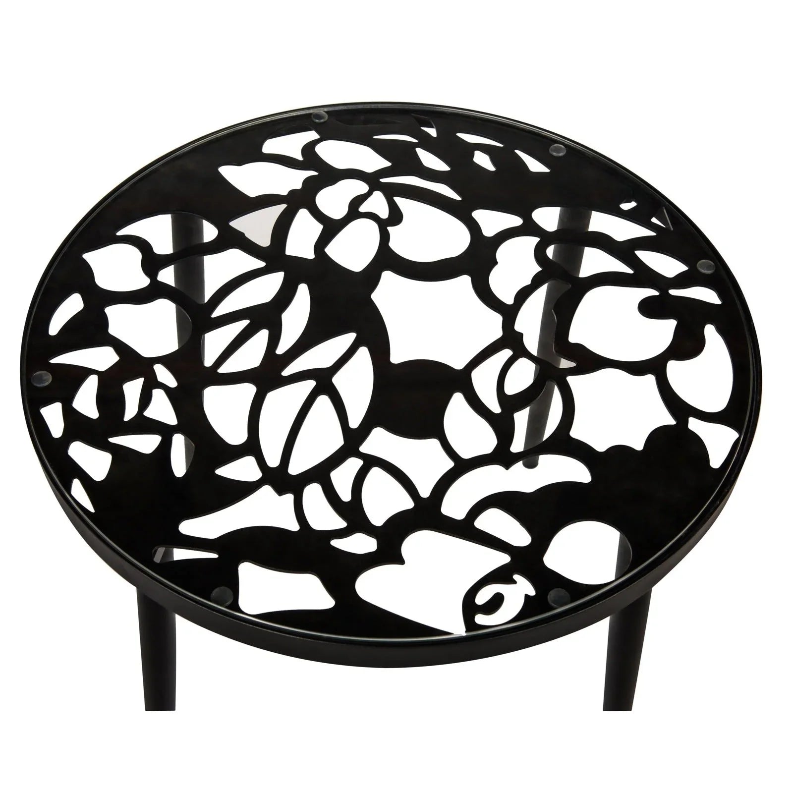 Devon Tree Design Glass Top Aluminum Base Outdoor End Table - Elax Furniture