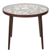 Devon Tree Design Glass Top Aluminum Base Outdoor End Table - Elax Furniture