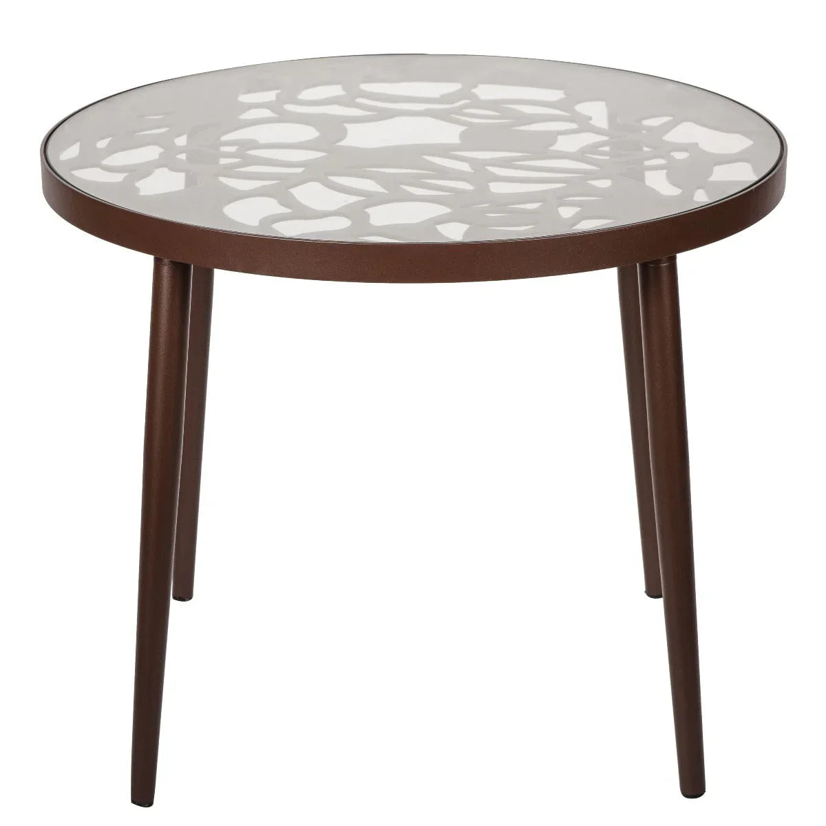 Devon Tree Design Glass Top Aluminum Base Outdoor End Table - Elax Furniture