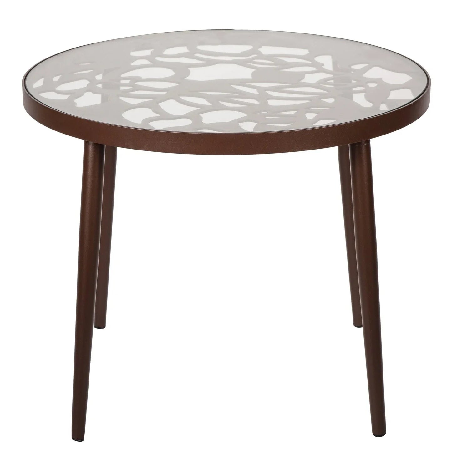 Devon Tree Design Glass Top Aluminum Base Outdoor End Table - Elax Furniture