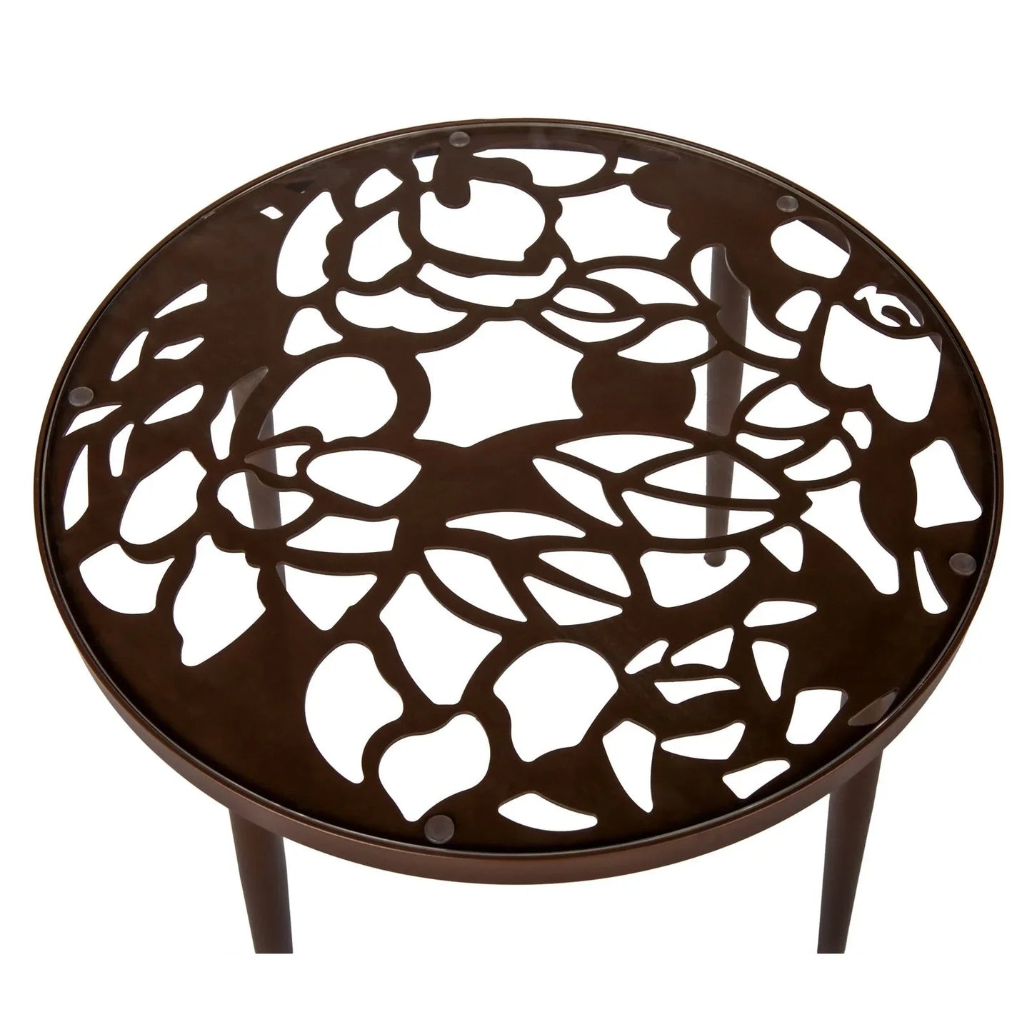 Devon Tree Design Glass Top Aluminum Base Outdoor End Table - Elax Furniture