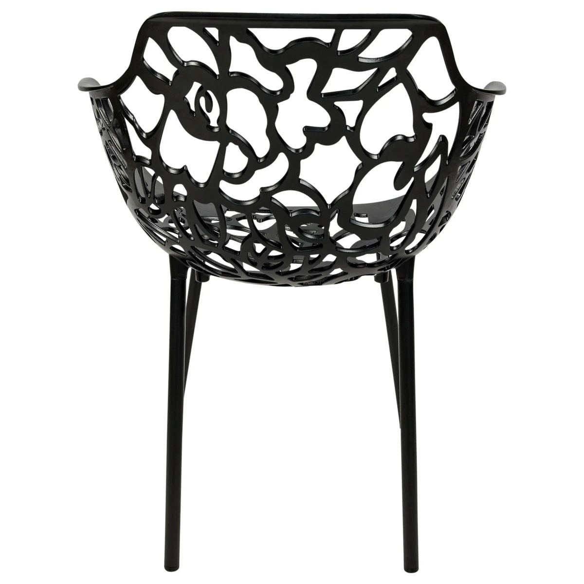 Devon 3-Piece Patio Dining Set: Aluminum Table with Glass Top & 2 Flower Arm Chairs - Elax Furniture