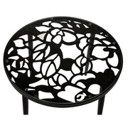 Devon 3-Piece Patio Dining Set: Aluminum Table with Glass Top & 2 Flower Arm Chairs - Elax Furniture