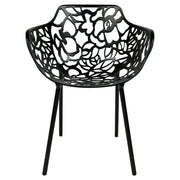 Devon 3-Piece Patio Dining Set: Aluminum Table with Glass Top & 2 Flower Arm Chairs - Elax Furniture