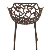Devon 3-Piece Patio Dining Set: Aluminum Table with Glass Top & 2 Flower Arm Chairs - Elax Furniture