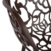 Devon 3-Piece Patio Dining Set: Aluminum Table with Glass Top & 2 Flower Arm Chairs - Elax Furniture