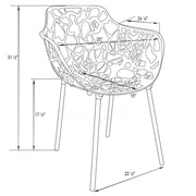Devon 3-Piece Patio Dining Set: Aluminum Table with Glass Top & 2 Flower Arm Chairs - Elax Furniture