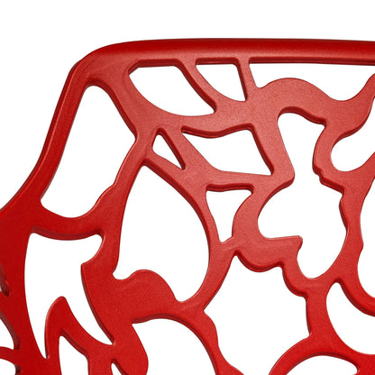 Devon 3-Piece Patio Dining Set: Aluminum Table with Glass Top & 2 Flower Arm Chairs - Elax Furniture