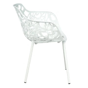 Devon 3-Piece Patio Dining Set: Aluminum Table with Glass Top & 2 Flower Arm Chairs - Elax Furniture