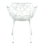 Devon 3-Piece Patio Dining Set: Aluminum Table with Glass Top & 2 Flower Arm Chairs - Elax Furniture