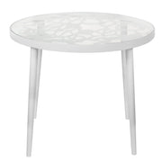 Devon 3-Piece Patio Dining Set: Aluminum Table with Glass Top & 2 Flower Arm Chairs - Elax Furniture