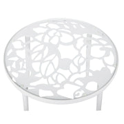 Devon 3-Piece Patio Dining Set: Aluminum Table with Glass Top & 2 Flower Arm Chairs - Elax Furniture