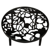Devon 3-Piece Patio Dining Set: Aluminum Table with Glass Top & 2 Stackable Flower Chairs - Elax Furniture