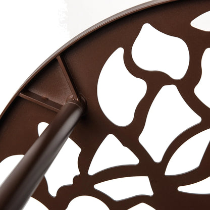 Devon 3-Piece Patio Dining Set: Aluminum Table with Glass Top & 2 Stackable Flower Chairs - Elax Furniture