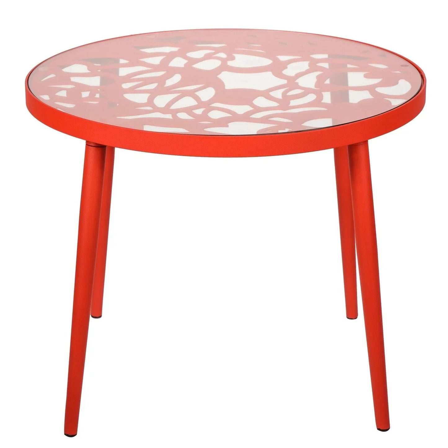 Devon Tree Design Glass Top Aluminum Base Outdoor End Table - Elax Furniture