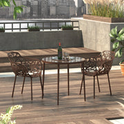 Devon Tree Design Glass Top Aluminum Base Indoor Outdoor Bistro Dining Table - Elax Furniture