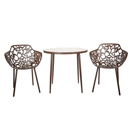 Devon Tree Design Glass Top Aluminum Base Indoor Outdoor Bistro Dining Table - Elax Furniture