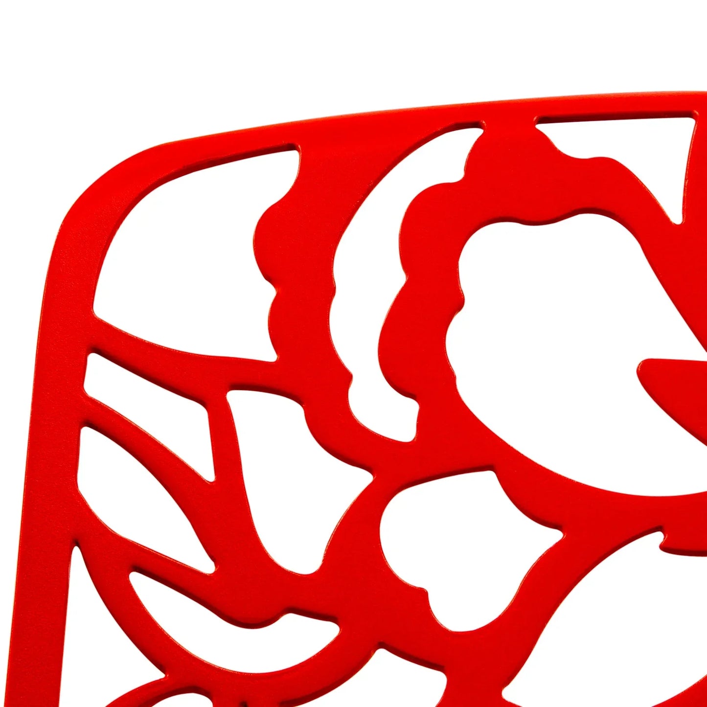 Devon 5-Piece Patio Dining Set: Aluminum Table with Glass Top & 4 Stackable Flower Chairs - Elax Furniture