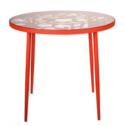Devon 5-Piece Patio Dining Set: Aluminum Table with Glass Top & 4 Stackable Flower Chairs - Elax Furniture