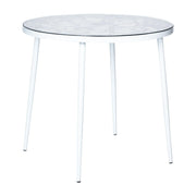 Devon 5-Piece Patio Dining Set: Aluminum Table with Glass Top & 4 Stackable Flower Chairs - Elax Furniture