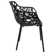 Devon 5-Piece Outdoor Dining Set: Aluminum Table with Glass Top & 4 Flower Armchairs - Elax Furniture