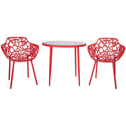 Devon Tree Design Glass Top Aluminum Base Indoor Outdoor Bistro Dining Table - Elax Furniture