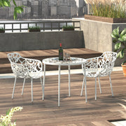 Devon Tree Design Glass Top Aluminum Base Indoor Outdoor Bistro Dining Table - Elax Furniture