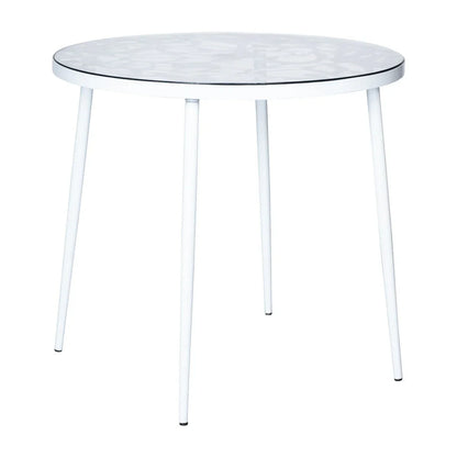 Devon Tree Design Glass Top Aluminum Base Indoor Outdoor Bistro Dining Table - Elax Furniture