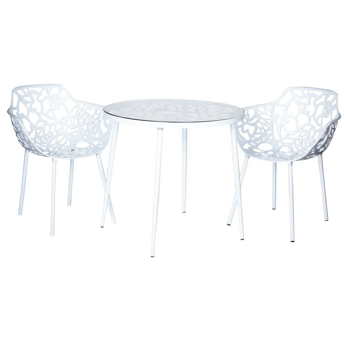 Devon Tree Design Glass Top Aluminum Base Indoor Outdoor Bistro Dining Table - Elax Furniture